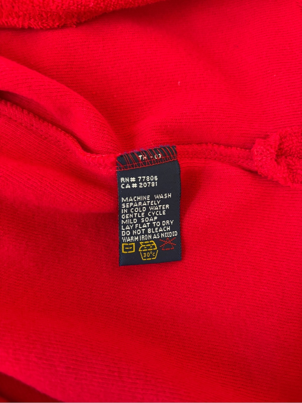 Tommy Hilfiger Men’s Red Terry Cloth Polo USA International Games Shirt Sz M - Picture 6 of 7